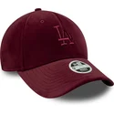 siltovka-zaoblena-cervena-nastavitelny-9forty-velour-los-angeles-dodgers-mlb-new-era