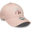 gorra-curva-rosa-ajustable-para-mujer-9forty-metallic-logo-de-new-york-yankees-mlb-de-new-era