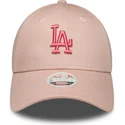 gorra-curva-rosa-ajustable-para-mujer-con-logo-rosa-9forty-league-essential-de-los-angeles-dodgers-mlb-de-new-era