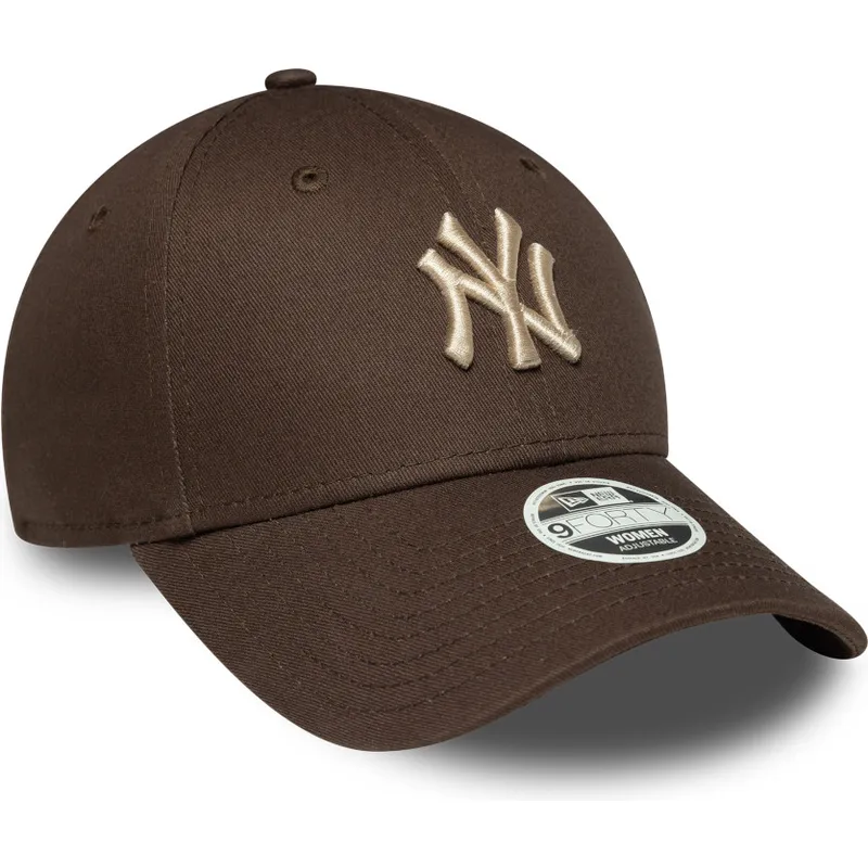 cap-zaoblena-brown-adjustable-strap-9forty-league-essential-new-york-yankees-mlb-new-era
