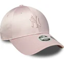 new-era-curved-brim-women-pink-logo-9forty-satin-bow-back-new-york-yankees-mlb-pink-adjustable-cap