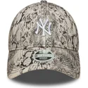 new-era-9forty-new-york-yankees-mlb-damen-verstellbare-graue-curve-kappe-snake