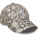 new-era-9forty-new-york-yankees-mlb-damen-verstellbare-graue-curve-kappe-snake