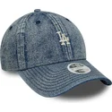 verstellbare-blaue-damen-baseballkappe-9twenty-denim-los-angeles-dodgers-mlb-von-new-era