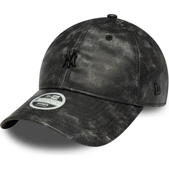 Cap zaoblená black adjustable strap 9TWENTY Worn PU New York Yankees MLB New Era