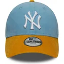 gorra-curva-azul-y-marron-ajustable-para-nino-9forty-cord-de-new-york-yankees-mlb-de-new-era