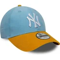 gorra-curva-azul-y-marron-ajustable-para-nino-9forty-cord-de-new-york-yankees-mlb-de-new-era
