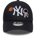 marineblaue-verstellbare-gebogene-kappe-fur-kinder-9forty-space-icon-der-new-york-yankees-mlb-von-new-era