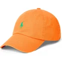 polo-ralph-lauren-curved-brim-green-logo-cotton-chino-classic-sport-orange-adjustable-cap