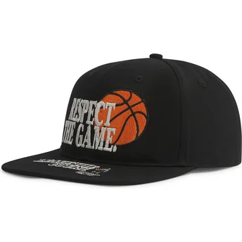 Schwarze Snapback-Cap mit flachem Schirm Respect The Game Slogan von AND1
