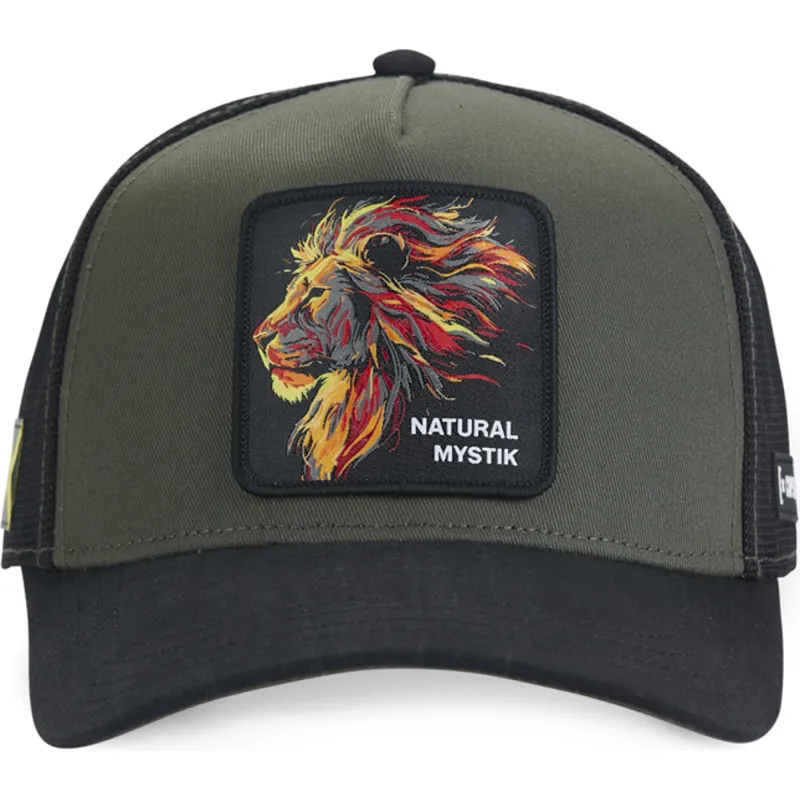 siltovka-zaoblena-cierna-snapback-natural-mystik-mys-lev-mytologicke-bytosti-capslab