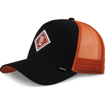 Schwarze und orangefarbene Trucker-Kappe HFT Match DNC von Djinns