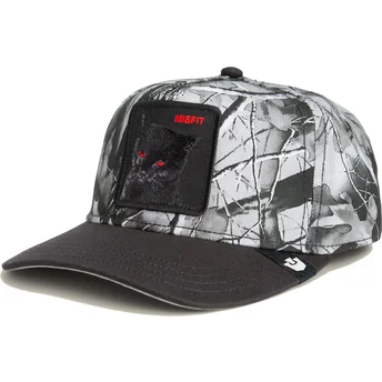 Καπέλο καμπυλωτό μαύρο snapback γάτα Misfit Camo Desaturated Camo The Farm από Goorin Bros.