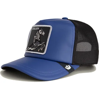 Blaue und schwarze Trucker-Kappe Pferd LFG Stallion Pre-Game Seasonal The Farm von Goorin Bros.