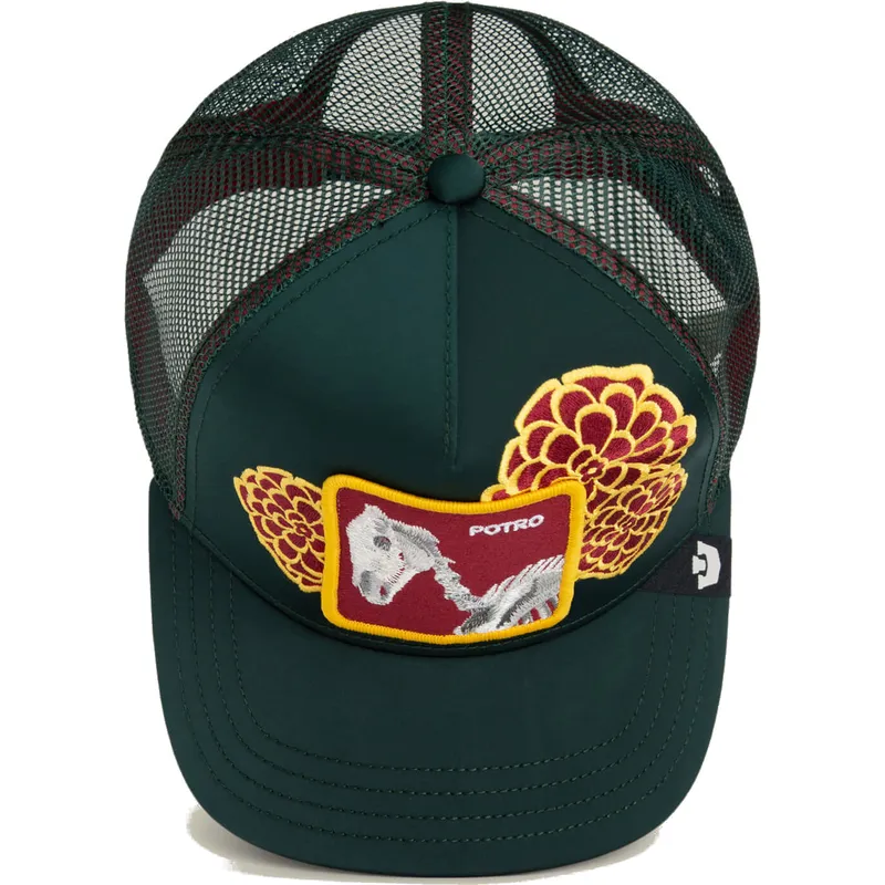 trucker-cap-grun-pferd-dia-de-potro-dia-de-los-muertos-the-farm-von-goorin-bros