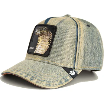 Goorin Bros. Curved Brim Snake Pit Boss The Showdown The Farm Blue Denim Snapback Cap