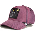 rote-gebogene-denim-snapback-kappe-katze-menace-rail-bird-the-showdown-the-farm-von-goorin-bros