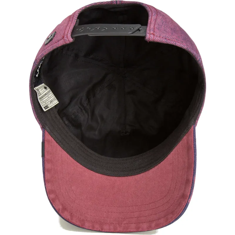 rote-gebogene-denim-kappe-snapback-katze-menace-rail-bird-the-showdown-the-farm-von-goorin-bros