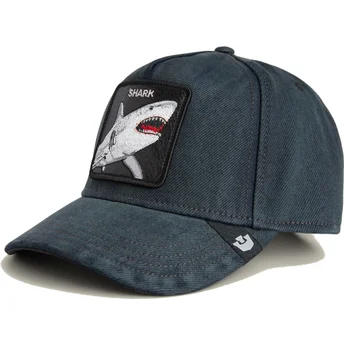 Gorra curva negra denim snapback tiburón Smurf The...