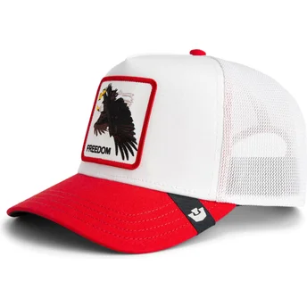 Weiße und rote Trucker-Kappe Adler Freedom Elgae Flip Side 2 The Farm von Goorin Bros.