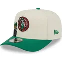 beige-grune-snapback-kappe-9fifty-a-frame-precurved-hardwood-classics-der-boston-celtics-nba-von-new-era