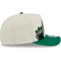 beige-grune-snapback-kappe-9fifty-a-frame-precurved-hardwood-classics-der-boston-celtics-nba-von-new-era