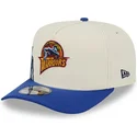 new-era-curved-brim-9fifty-a-frame-precurved-hardwood-classics-golden-state-warriors-nba-beige-and-blue-snapback-cap