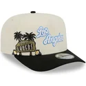 gorra-curva-beige-y-negra-snapback-9fifty-a-frame-precurved-hardwood-classics-de-los-angeles-lakers-nba-de-new-era