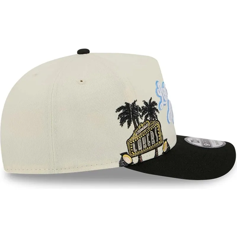 siltovka-zaoblena-cierna-snapback-9fifty-a-frame-precurved-hardwood-classics-los-angeles-lakers-nba-new-era