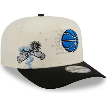 Beige und schwarze Snapback-Kappe 9FIFTY A Frame Precurved Hardwood Classics der Orlando Magic NBA von New Era