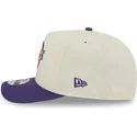 beige-violette-snapback-kappe-9fifty-a-frame-precurved-hardwood-classics-der-utah-jazz-nba-von-new-era