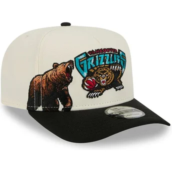Gorra curva beige y negra snapback 9FIFTY A Frame Precurved Hardwood Classics de Vancouver Grizzlies NBA de New Era