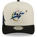beige-und-schwarze-snapback-kappe-9fifty-a-frame-precurved-hardwood-classics-der-washington-wizards-nba-von-new-era