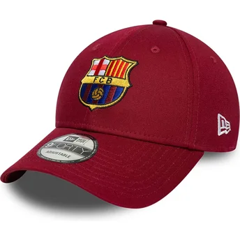 Gorra curva roja ajustable de FC Barcelona LALIGA 9FORTY Core de New Era