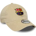 beige-verstellbare-curved-cap-von-fc-barcelona-laliga-9twenty-cord-von-new-era