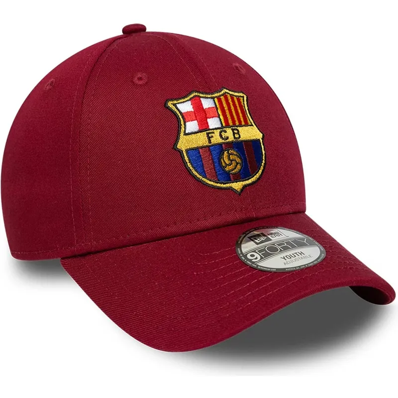 gorra-curva-roja-ajustable-para-nino-de-fc-barcelona-laliga-9forty-core-de-new-era