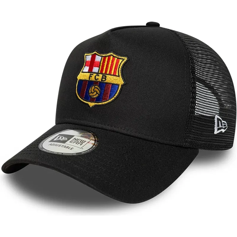 schwarze-fc-barcelona-laliga-a-frame-patch-trucker-cap-von-new-era