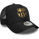 schwarze-fc-barcelona-laliga-a-frame-gold-trucker-kappe-von-new-era