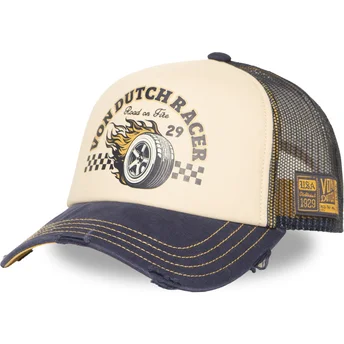 Trucker-Cap beige und marineblau CREW32 von Von Dutch