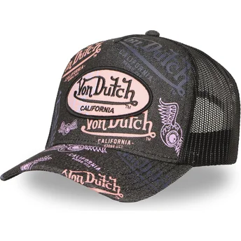 Šiltovky zaoblená kamionista čierna snapback CAFE07 Von Dutch