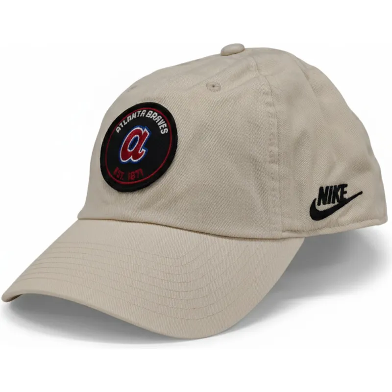beige-verstellbare-curved-cap-club-unstructured-organic-cotton-der-atlanta-braves-mlb-von-nike