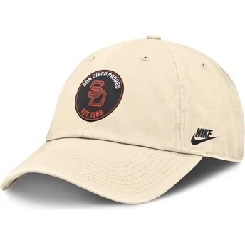 Cap zaoblená beige adjustable strap Club Unstructured Organic Cotton San Diego Padres MLB Nike