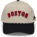 nike-curved-brim-rise-structured-boston-red-sox-mlb-beige-and-black-snapback-cap