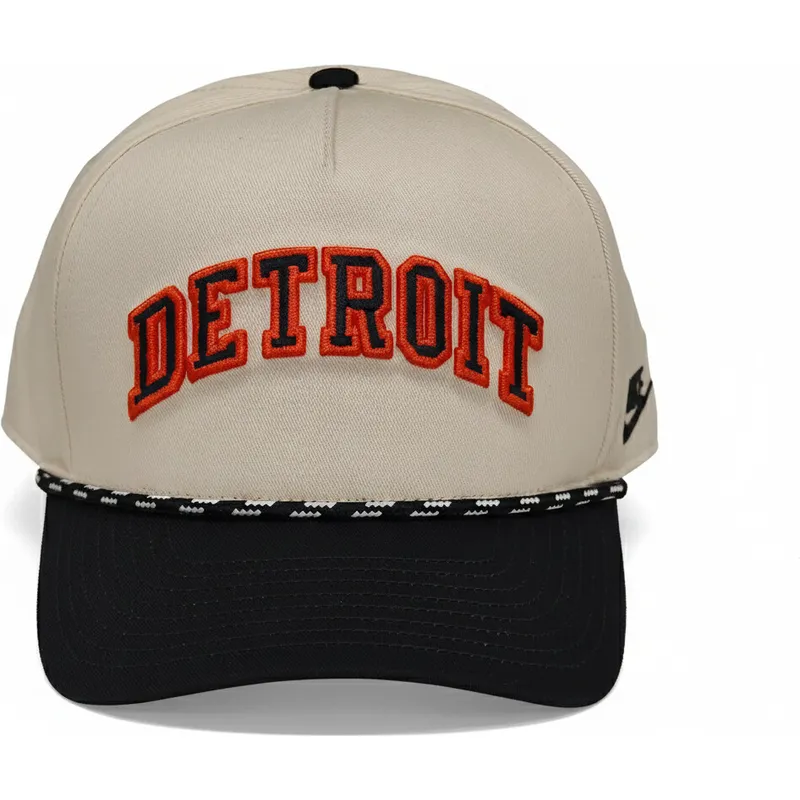 beige-und-schwarze-snapback-kappe-rise-structured-der-detroit-tigers-mlb-von-nike