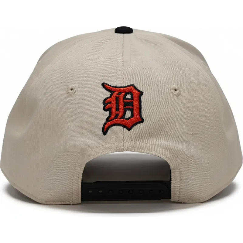 beige-und-schwarze-snapback-kappe-rise-structured-der-detroit-tigers-mlb-von-nike