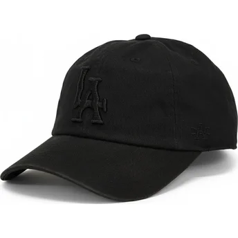 Schwarze verstellbare Curved Cap mit schwarzem Logo Los Angeles Dodgers Ballpark von American Needle