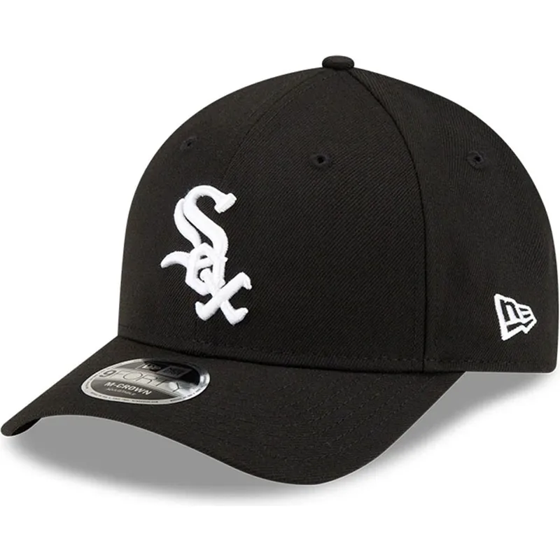 new-era-curved-brim-9forty-m-crown-player-replica-chicago-white-sox-mlb-black-snapback-cap