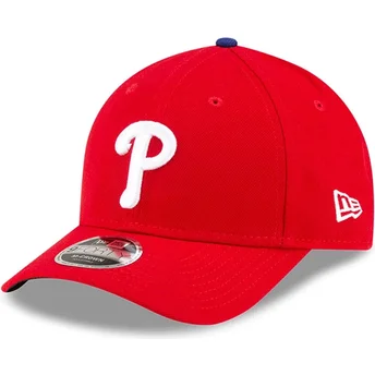 Κόκκινο καπέλο με καμπύλη snapback 9FORTY M-Crown Player Replica Philadelphia Phillies MLB από New Era