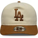 siltovky-zaoblena-hneda-nastavitelny-pasik-9fifty-a-frame-suede-visor-los-angeles-dodgers-mlb-new-era