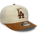 siltovky-zaoblena-hneda-nastavitelny-pasik-9fifty-a-frame-suede-visor-los-angeles-dodgers-mlb-new-era